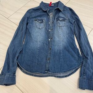 Blue Denim Button-Up Shirt